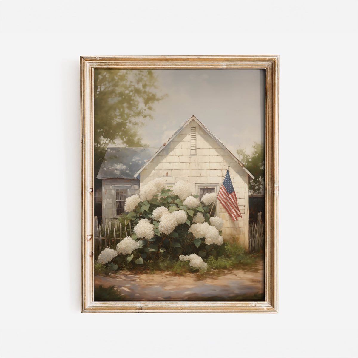 Centerville House With Summer Hydrangeas Art Print – Paper House