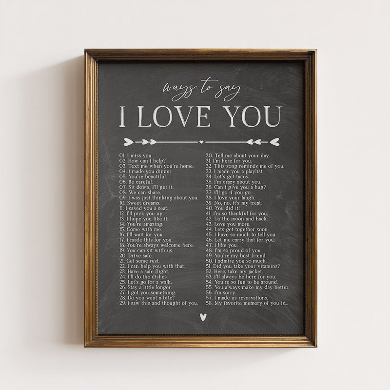Ways to Say I Love You Valentine Art Print – Paper House Print Shop