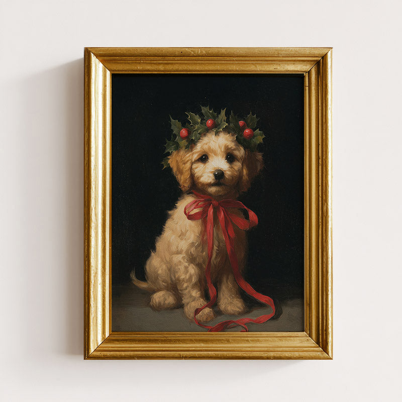 Cavapoo Puppy Dog Christmas Art Print – Paper House Print Shop