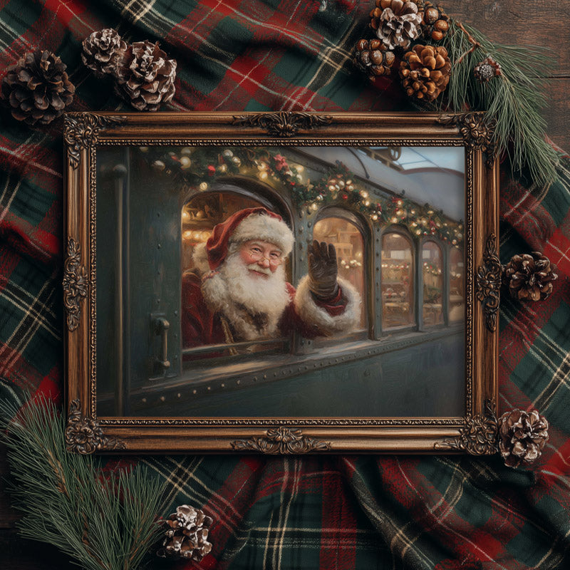 Santa On Train Art Print – Paper House Print Shop