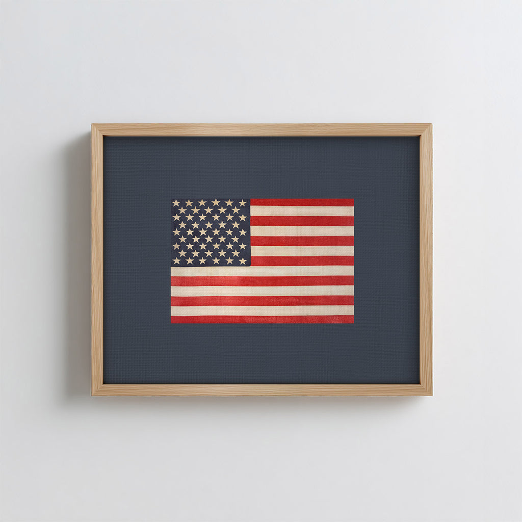 Navy Background American Flag Art Print – Paper House Print Shop
