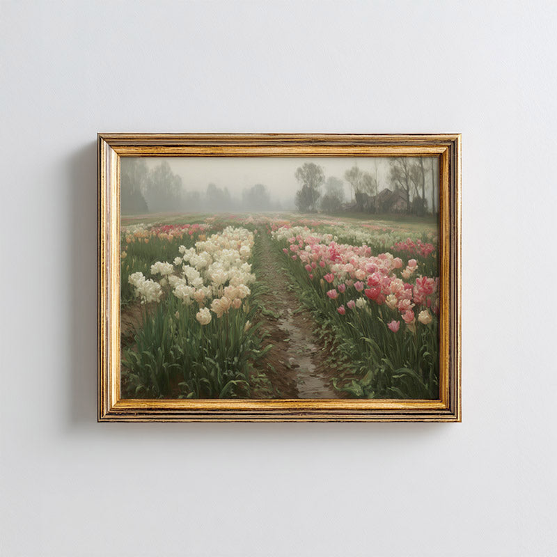 Footpath Through Tulips Spring Art Print – Paper House Print Shop