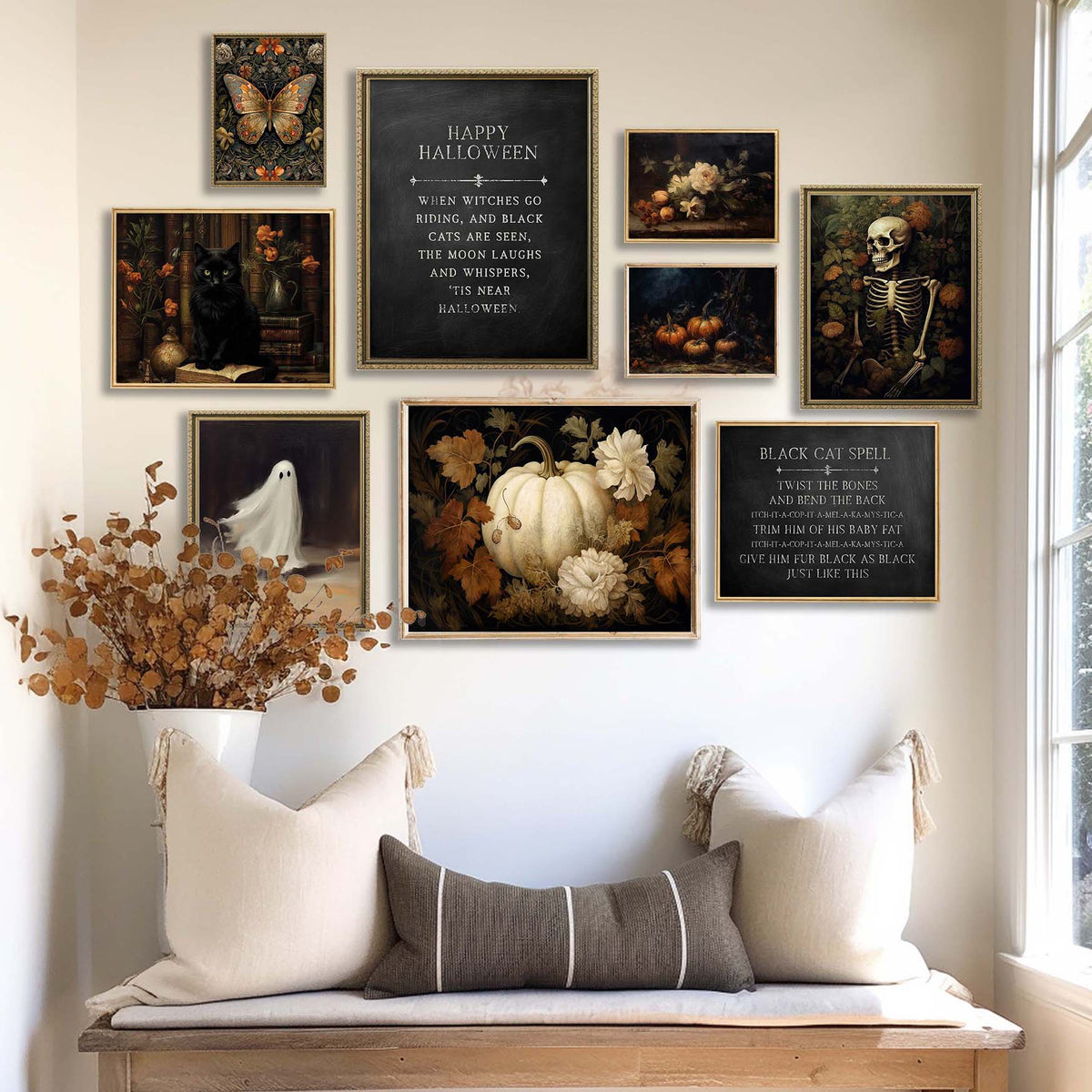Vintage Halloween Gallery Wall Art Print Set – Paper House Print Shop