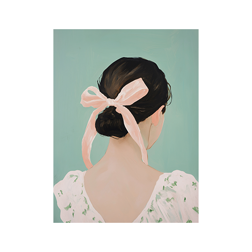 Artwork Using Hair Ribbons Girl With Ribbon In Hair Art Print – Paper House Print Shop
