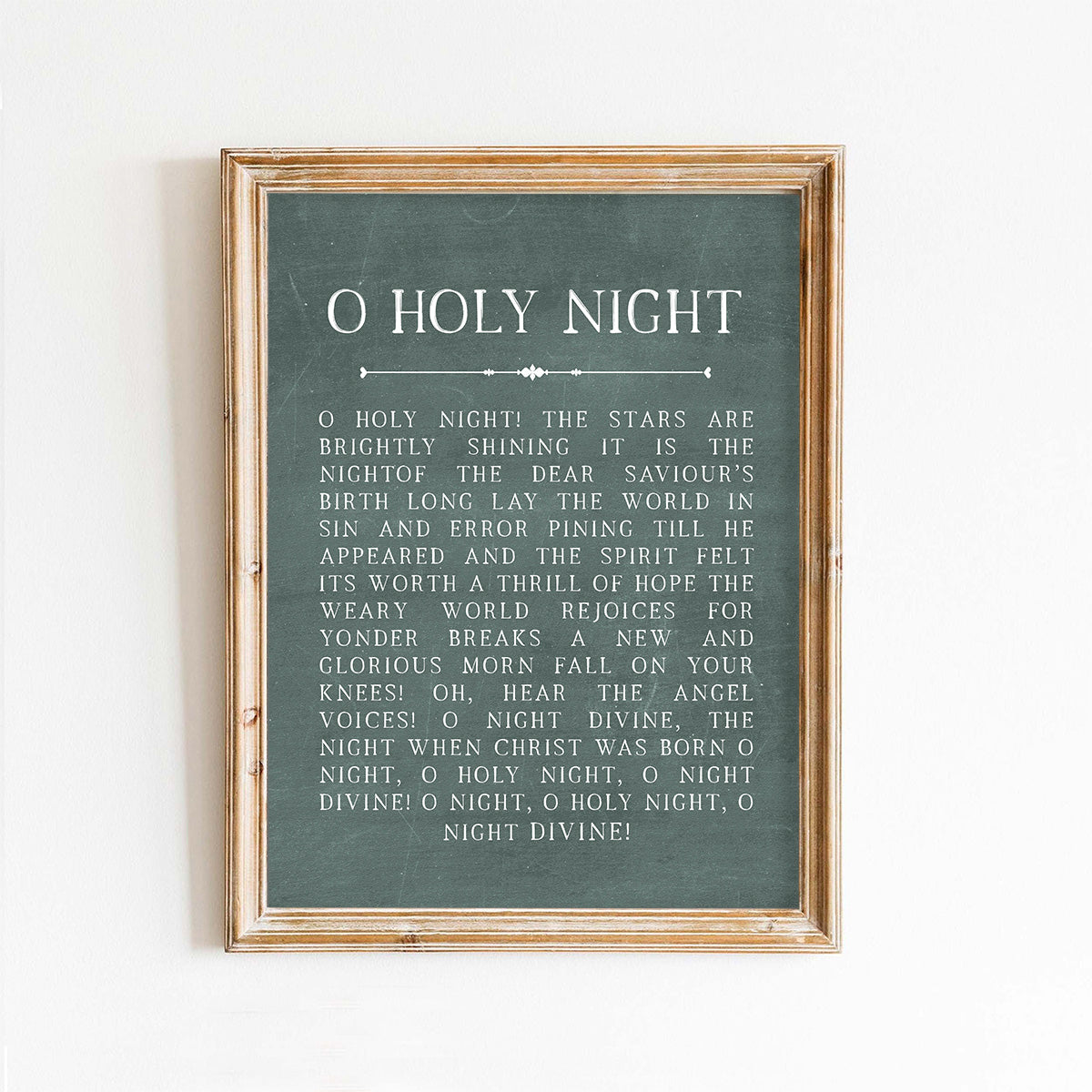 O Holy Night Lyrics Christmas Art Print – Paper House Print Shop