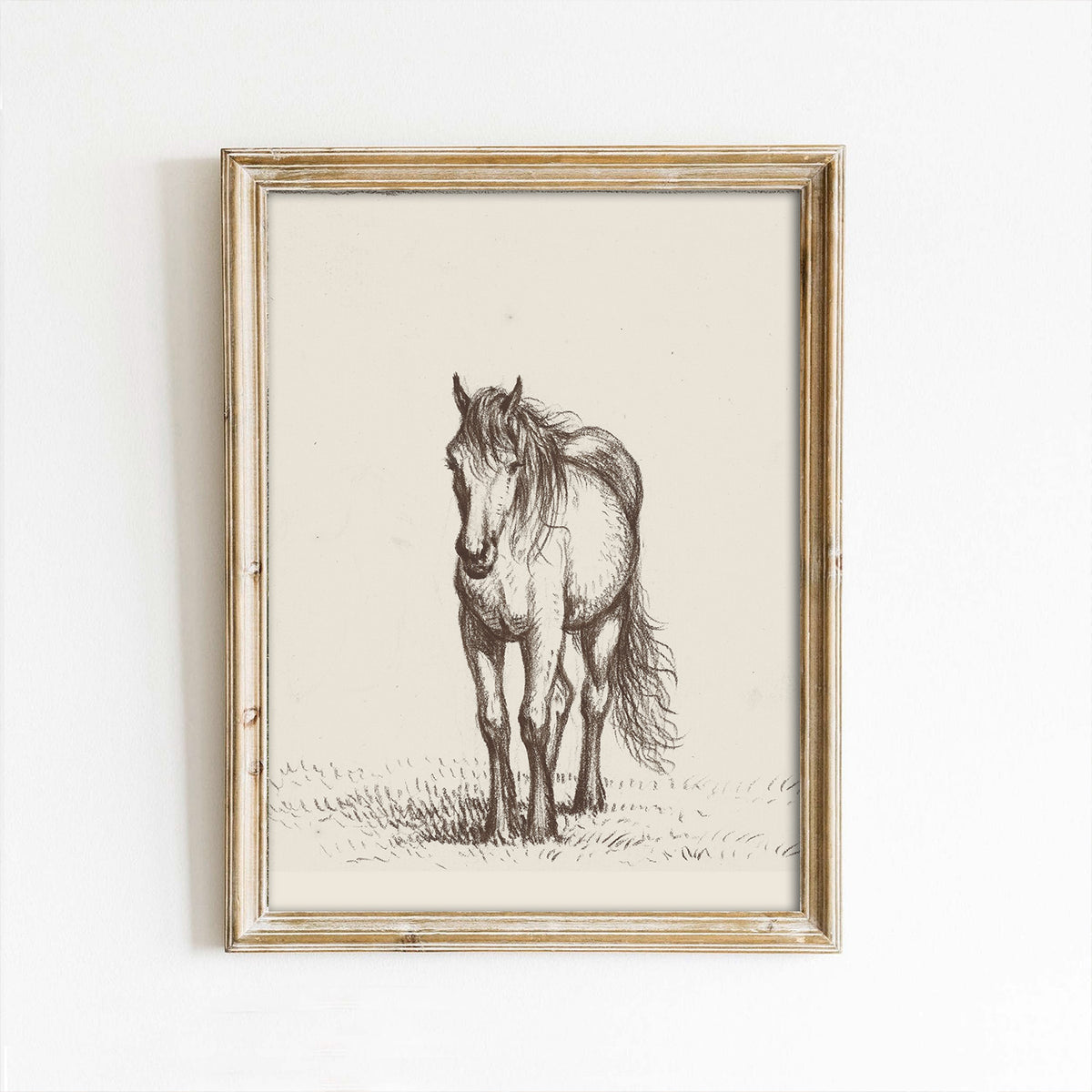 Roaming Horse Sketch Vintage Art Print – Paper House Print Shop