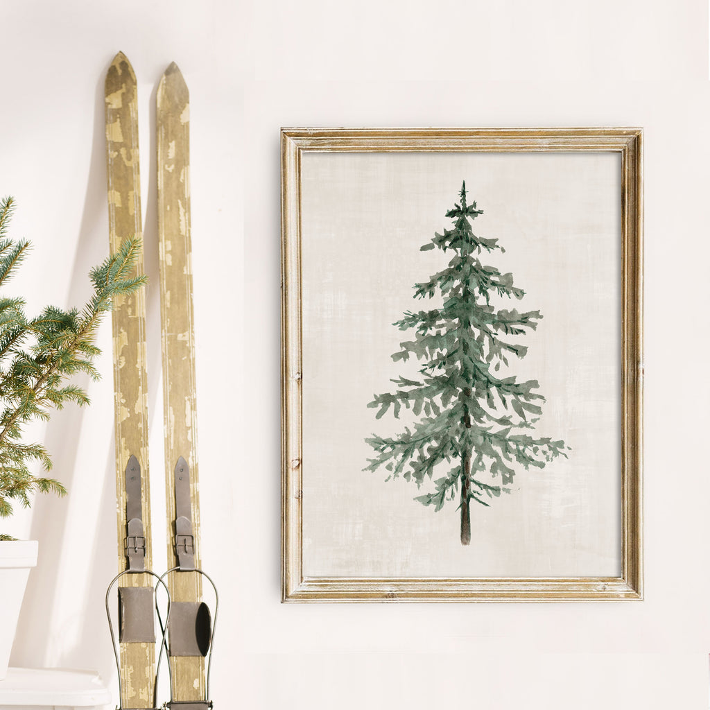 O Holy Night PRINTABLE Wall Art - Watercolor Christmas Tree Song Lyrics  Holiday Decor